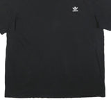ADIDAS Mens Black Graphic T-Shirt 2XL Short Sleeve Crew Neck Classic Cotton