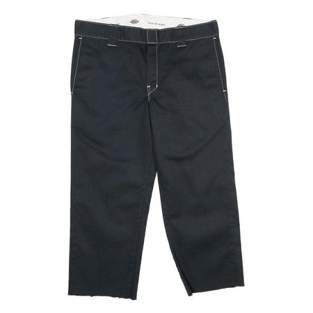 DICKIES Mens Slim Black Trousers W34 L25 Workwear Zip Closure Classic Straight