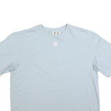 ADIDAS Womens Blue T-Shirt UK 10 Short Sleeve Crew Neck Logo Casual