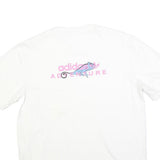 ADIDAS Womens White Adventure Graphic T-Shirt L Short Sleeve Crew Neck Cotton