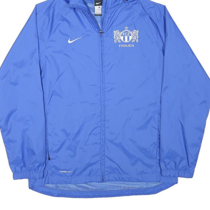 NIKE Boys Blue Storm-Fit Lightweight Zip Hooded Jacket XL Polyester Plain Casual