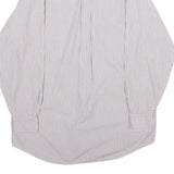 TOMMY HILFIGER Mens White & Brown Stripe Shirt Cotton Long Sleeve Button Shirt L
