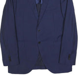 BOGGI Mens Blue Wool Pinstripe Jacket L Button Classic Tailored