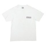 ONEITA Mens White Slogan Graphic T-Shirt M Short Sleeve Crew Neck Sporting