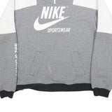 NIKE Womens Grey & White Sportswear Sweatshirt XL Half Zip Casual