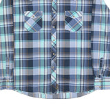 WRANGLER Mens Blue & Green Check Shirt XL Western Style Casual Retro Cotton
