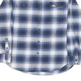 JACHS Womens Blue & White Checked Shirt M Button Front Casual Cotton Blend