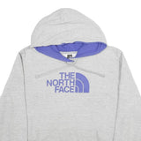 THE NORTH FACE Womens Grey & Purple Hoodie L Cotton Logo Casual Warm
