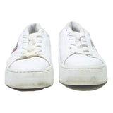 TOMMY HILFIGER Leather Womens Platform Trainers White UK 4 Casual Fashion