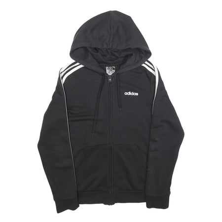 ADIDAS Womens Black Hoodie S Cotton Blend Full Zip Sports Casual Sweatshirt