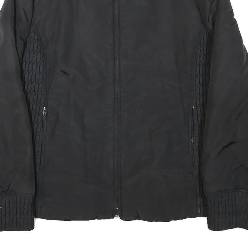 TRUSSARDI Womens Black Quilted Polyester Blend Jacket M Zip Closure Casual