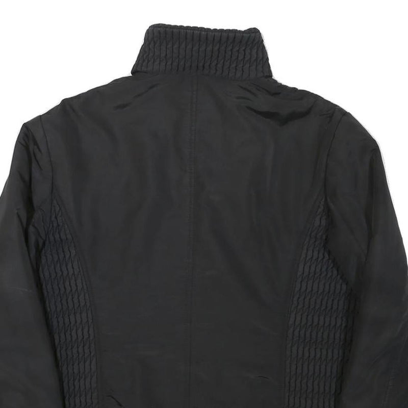 TRUSSARDI Womens Black Quilted Polyester Blend Jacket M Zip Closure Casual