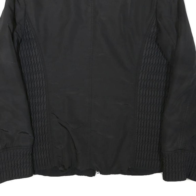 TRUSSARDI Womens Black Quilted Polyester Blend Jacket M Zip Closure Casual