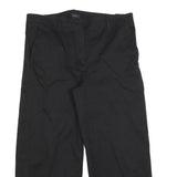 COS Womens Cotton Blend Black Relaxed Straight Trousers W36 L25 Casual Zip