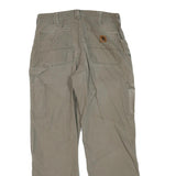 CARHARTT Mens Regular Beige Cotton Blend Cargo Trousers W32 L30 Workwear Zip