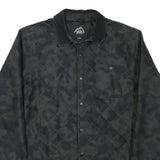 VANS Mens Black Quilted Jacket L Polyester Blend Button Closure Casual