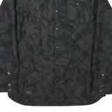 VANS Mens Black Quilted Jacket L Polyester Blend Button Closure Casual