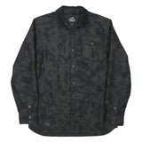 VANS Mens Black Quilted Jacket L Polyester Blend Button Closure Casual