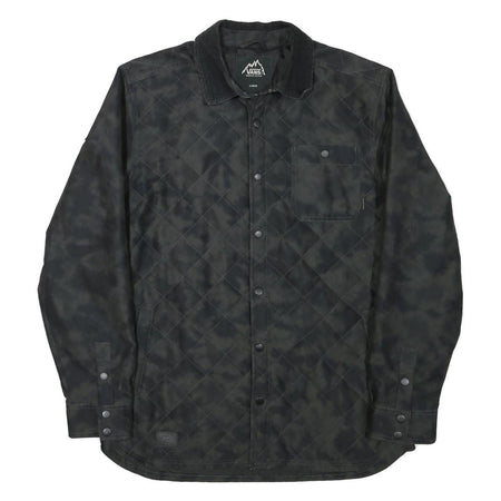 VANS Mens Black Quilted Jacket L Polyester Blend Button Closure Casual