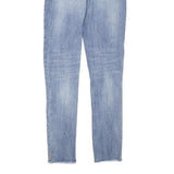 CHICOREE Womens Slim Light Blue Denim Jeans W24 L26 Slim Fit Embroidered Hem