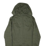 Womens Green Cotton Blend Hooded Zip Up Jacket M Plain Casual Outdoor