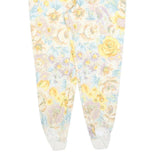 Womens Slim Floral Print Cotton Blend Trousers W30 L27 Zip Closure