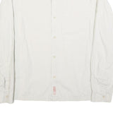 CALVIN KLEIN Mens White Plain 2XL Button Shirt Polyester Blend Casual Office