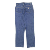 GUESS Womens Blue Regular Straight Denim Rinse W26 L27 Zip Jeans