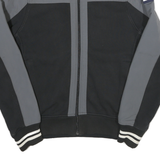 TOMMY HILFIGER Mens Black & Grey Colourblock Track Jacket XS Cotton Blend Zip