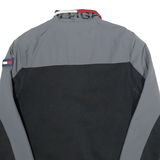 TOMMY HILFIGER Mens Black & Grey Colourblock Track Jacket XS Cotton Blend Zip