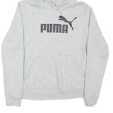 PUMA Womens Grey Hoodie M Cotton Blend Pullover Casual Sports Sweatshirt