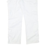 DICKIES Mens White Regular Fit Straight Cotton Blend Trousers W38 L30 Workwear