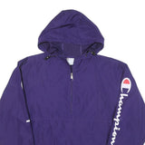CHAMPION Mens Purple Nylon Pullover Jacket S Hoodie Zip Sportswear Casual