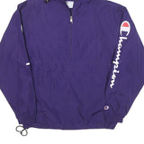 CHAMPION Mens Purple Nylon Pullover Jacket S Hoodie Zip Sportswear Casual