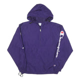 CHAMPION Mens Purple Nylon Pullover Jacket S Hoodie Zip Sportswear Casual