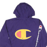 CHAMPION Mens Purple Nylon Pullover Jacket S Hoodie Zip Sportswear Casual