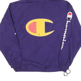 CHAMPION Mens Purple Nylon Pullover Jacket S Hoodie Zip Sportswear Casual