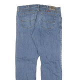 WRANGLER Mens Regular Fit Blue Denim Jeans W36 L32 Classic Cotton Blend Zip