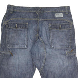 ALCW Mens Cotton Blue Denim Casual Shorts M W38 with Button Closure
