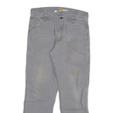 CARHARTT Mens Cotton Blend Grey Relaxed Fit Straight Trousers W34 L32 Casual