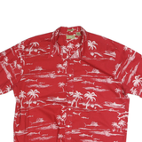 NATURAL ISSUE Mens Red Cotton Hawaiian Shirt 2XL Beach Print Summer Relaxed Fit