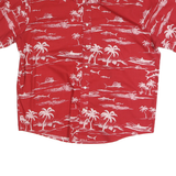 NATURAL ISSUE Mens Red Cotton Hawaiian Shirt 2XL Beach Print Summer Relaxed Fit