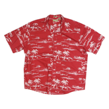 NATURAL ISSUE Mens Red Cotton Hawaiian Shirt 2XL Beach Print Summer Relaxed Fit
