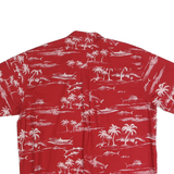 NATURAL ISSUE Mens Red Cotton Hawaiian Shirt 2XL Beach Print Summer Relaxed Fit