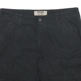 WRANGLER Mens Black Cotton Cargo Shorts L W36 Pocketed Casual Workwear