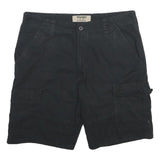 WRANGLER Mens Black Cotton Cargo Shorts L W36 Pocketed Casual Workwear
