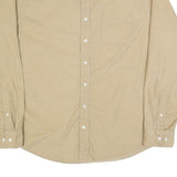 LANDS END Mens Beige Cotton Blend Button Down Shirt XL Casual Classic