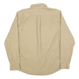 LANDS END Mens Beige Cotton Blend Button Down Shirt XL Casual Classic