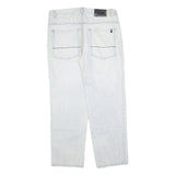 SOUTHPOLE Mens Jeans Blue Regular Straight Denim Light W40 L32 Casual Zip