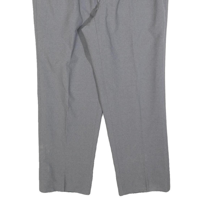 Grey Mens Regular Fit Zip Trousers W34 L28 Classic Pocket Detail Smart Casual